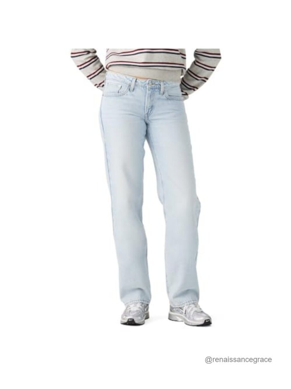 Superlow Straight Leg Low Rise Stretch Cotton Jeans